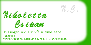 nikoletta csipan business card
